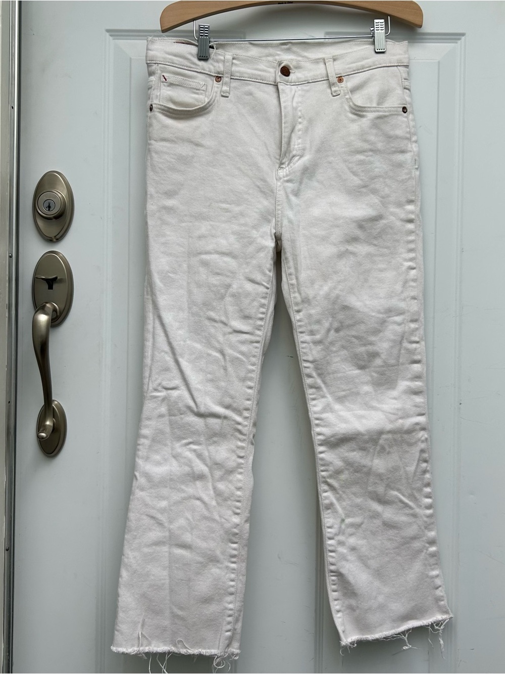 Marine Layer off white cropped flare jeans size 28